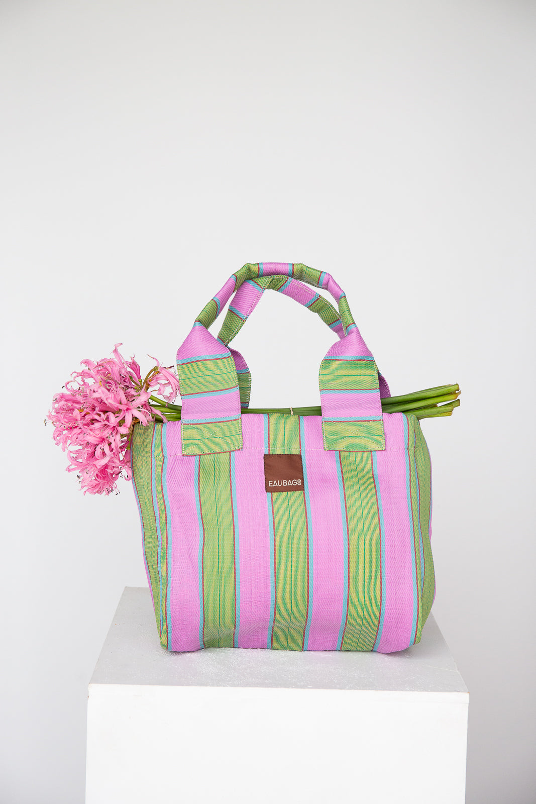 Tote Recycled Nylon Handbag Soft Pink Fern EAU BAGS